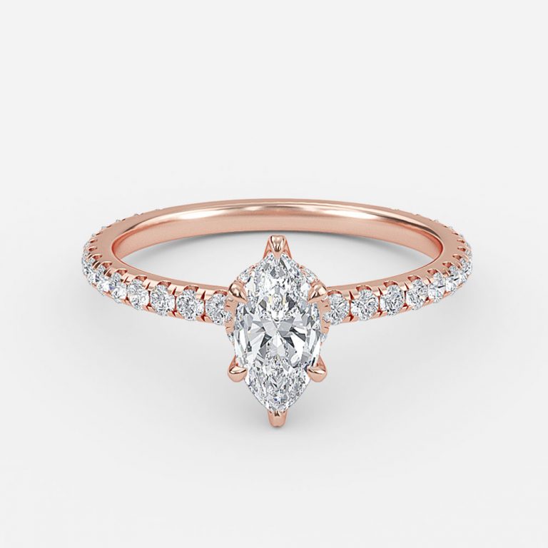 Marquise Hidden Halo Engagement Ring