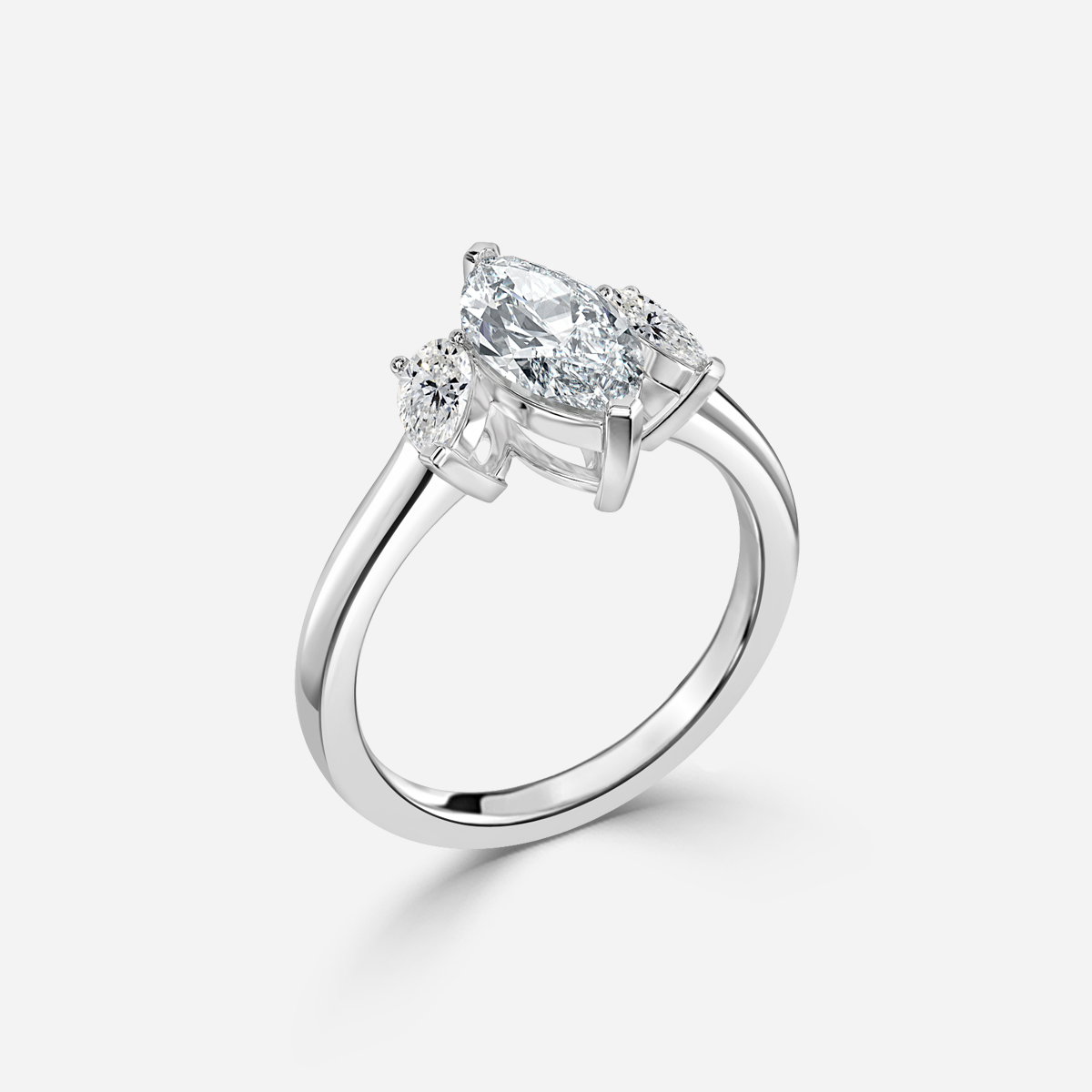 Marquise Three Stone Engagement Ring