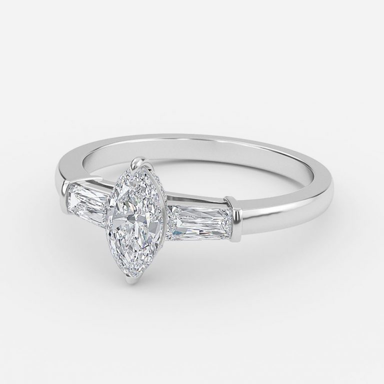 Marquise Three Stone Engagement Ring