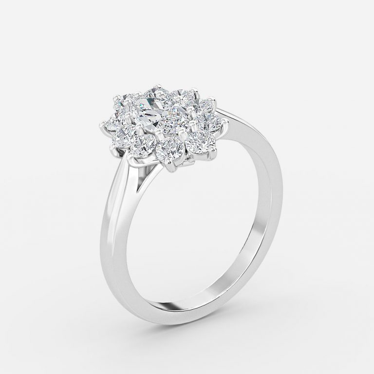 Marquise Cluster Engagement Ring
