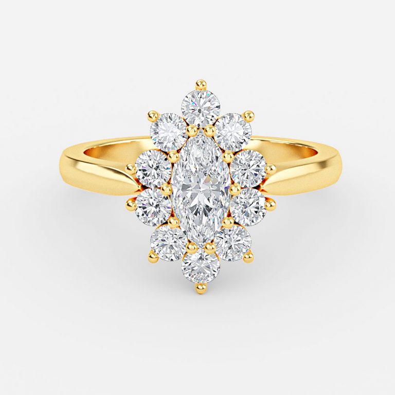 Marquise Cluster Engagement Ring
