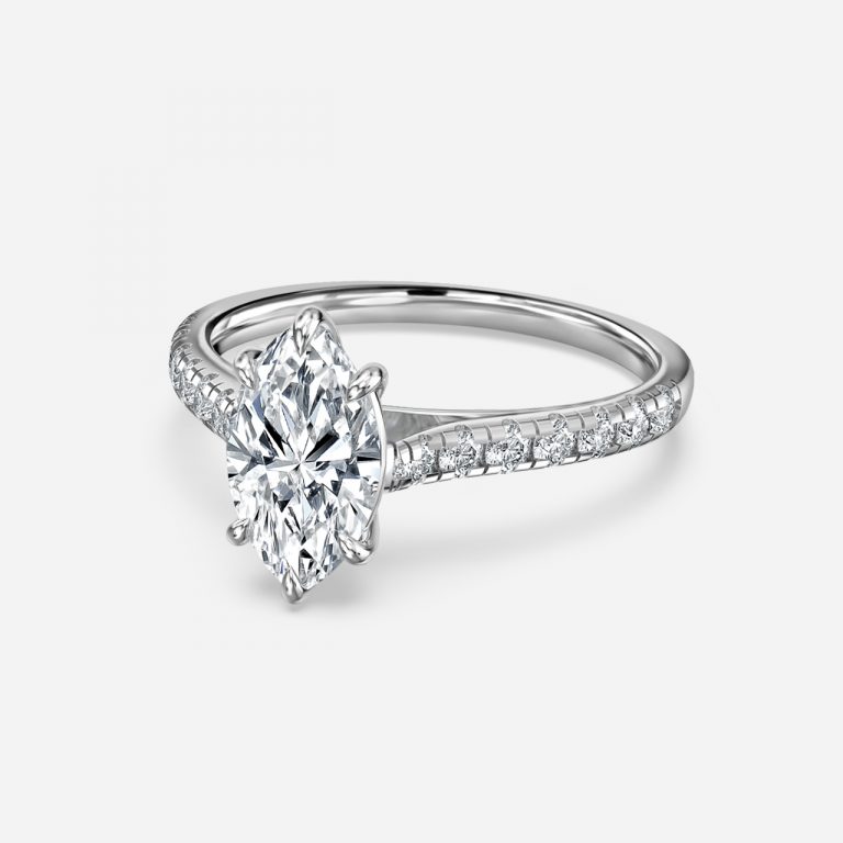 Marquise Diamond Band Engagement Ring