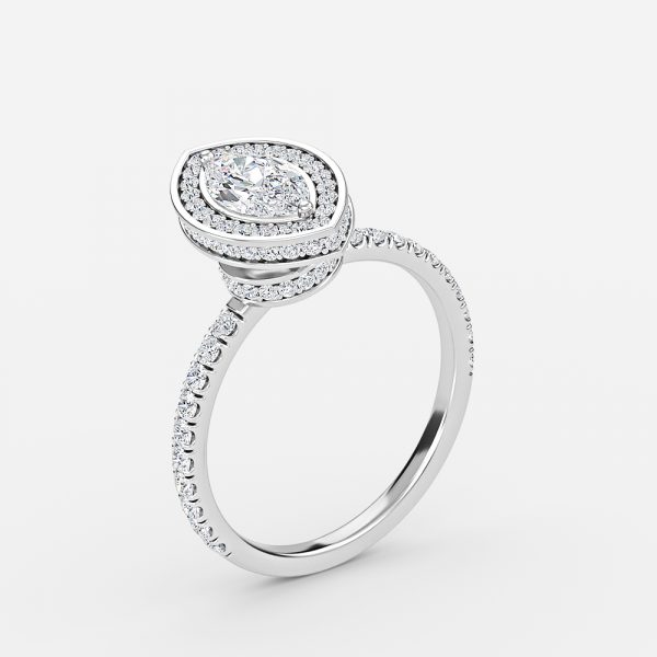 Marquise Halo Engagement Ring