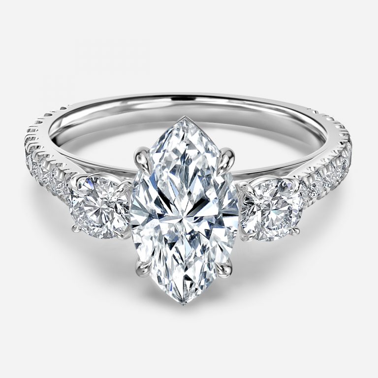 Marquise Three Stone Engagement Ring