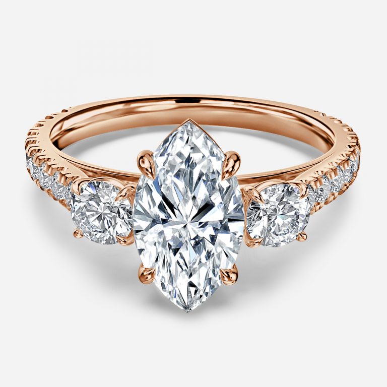 Marquise Three Stone Engagement Ring