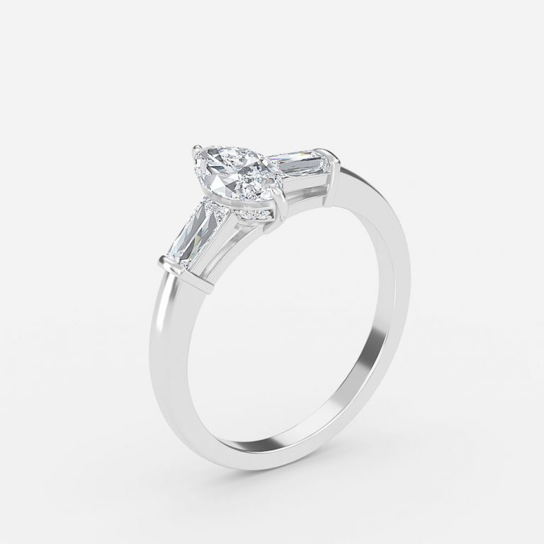 Marquise Three Stone Engagement Ring
