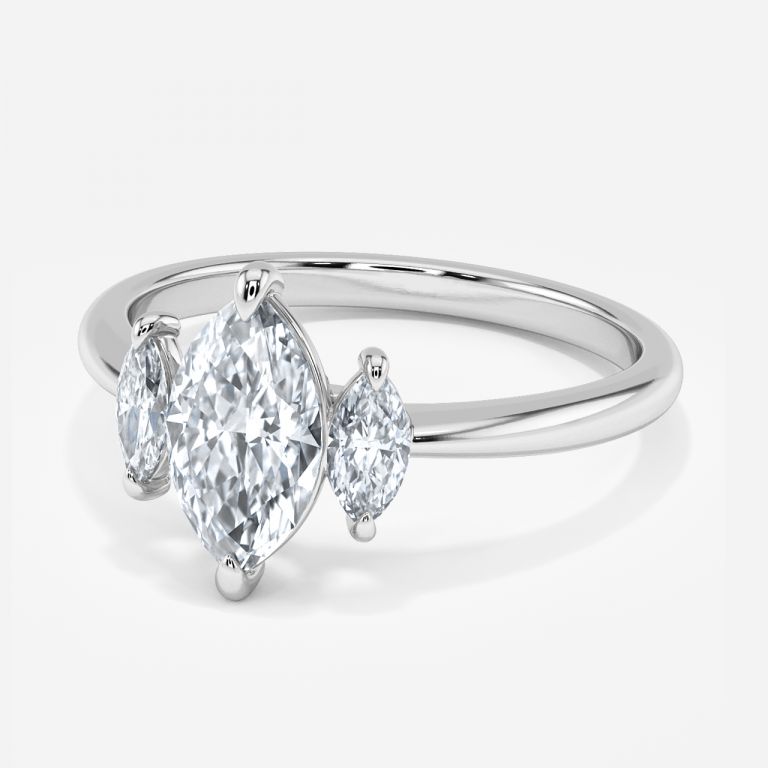 Marquise Three Stone Engagement Ring
