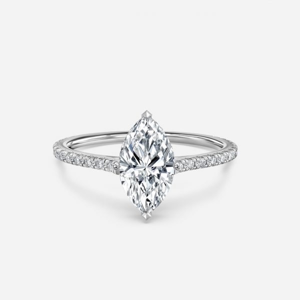 Marquise Hidden Halo Engagement Ring