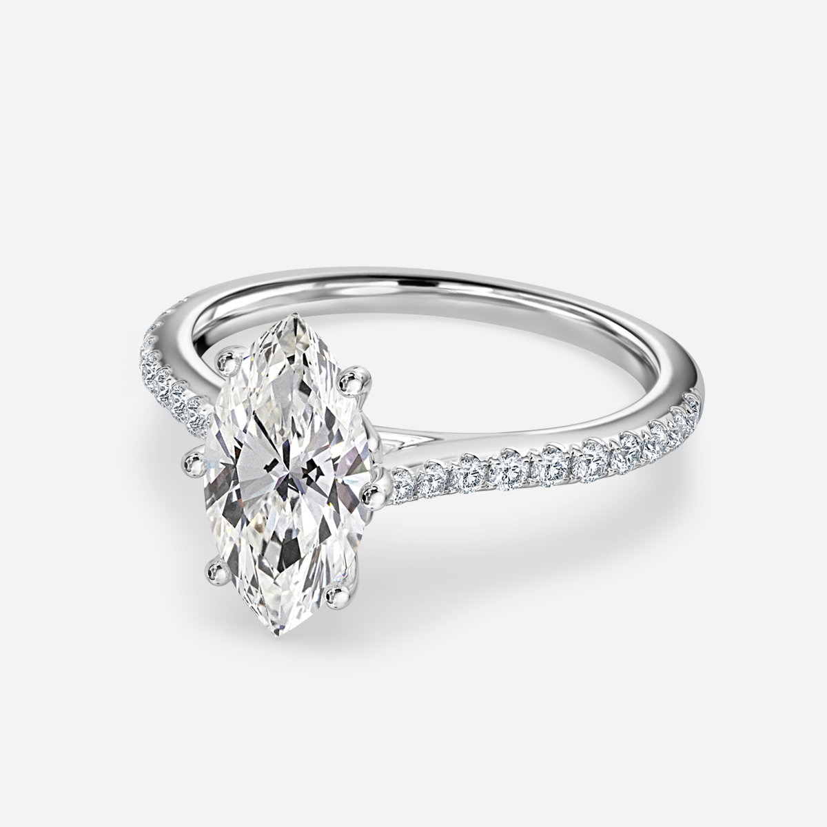Marquise Diamond Band Engagement Ring