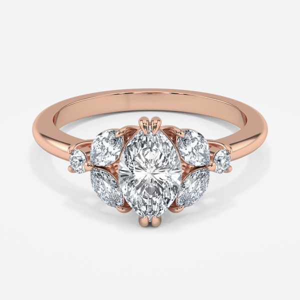 Marquise Three Stone Engagement Ring