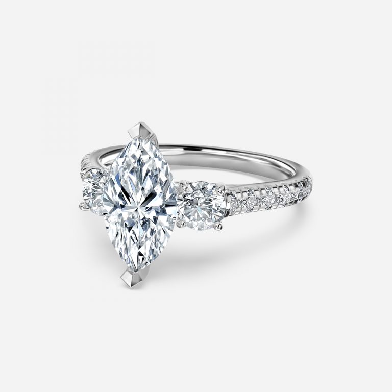 Marquise Three Stone Engagement Ring