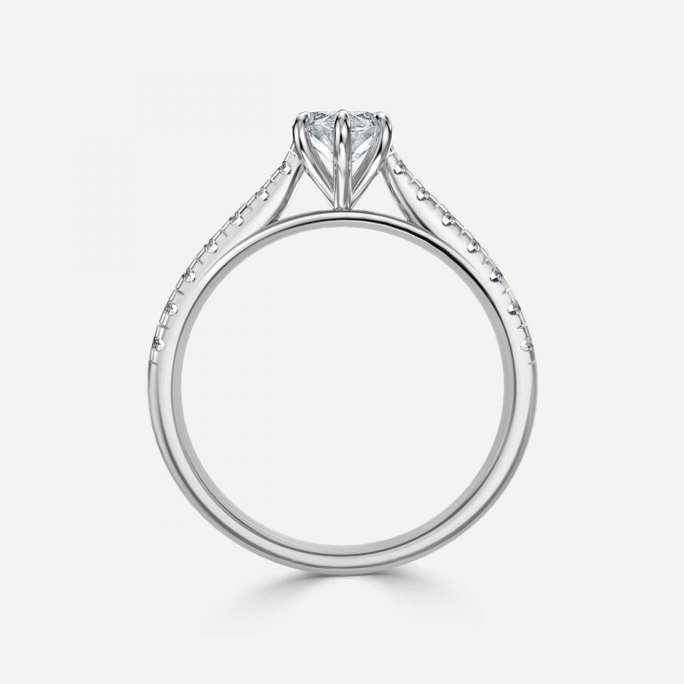 Marquise Diamond Band Engagement Ring