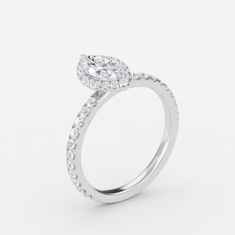 Marquise Halo Engagement Ring