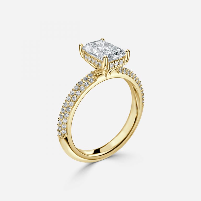 Radiant Hidden Halo Engagement Ring