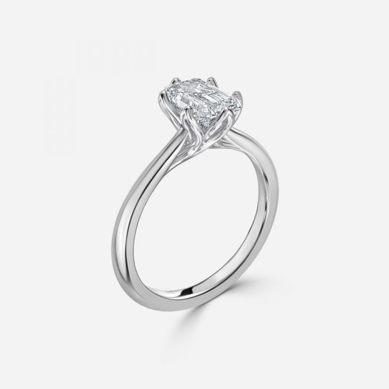 Emerald Solitaire Engagement Ring