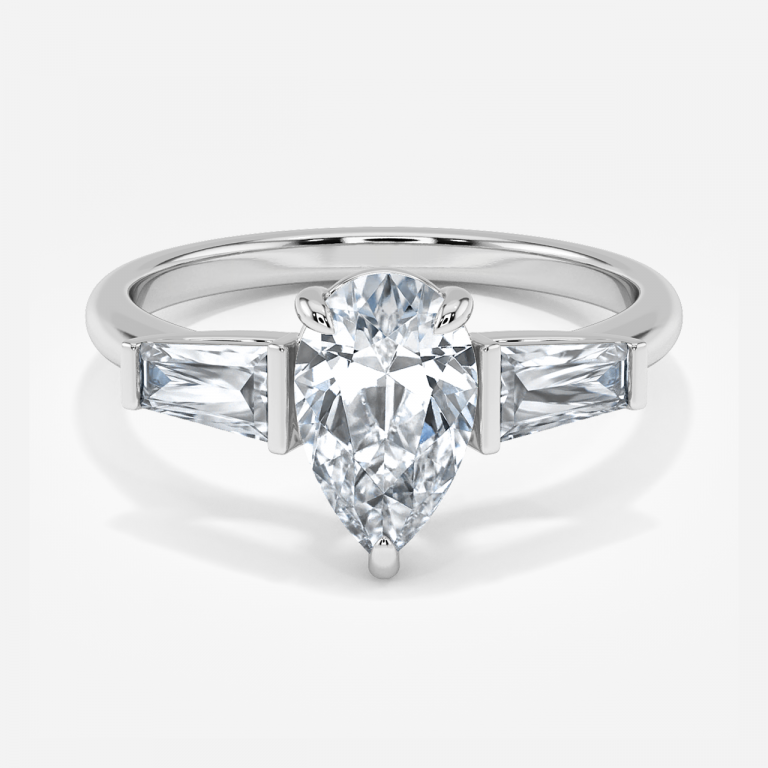 Pear Three Stone Engagement Ring