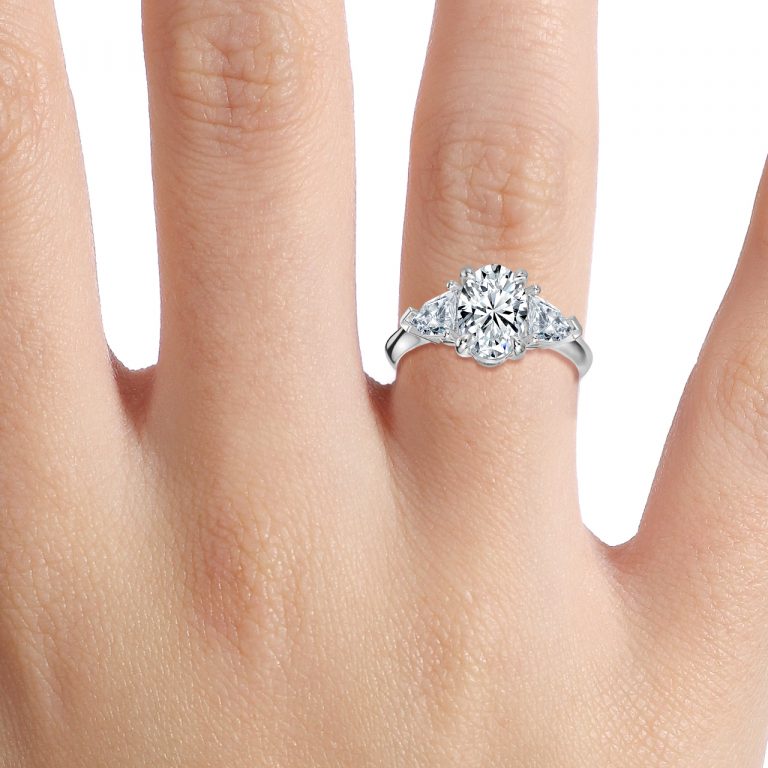 Oval Three Stone Engagement Ring