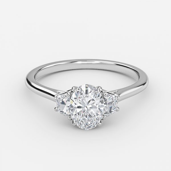 Oval Three Stone Engagement Ring