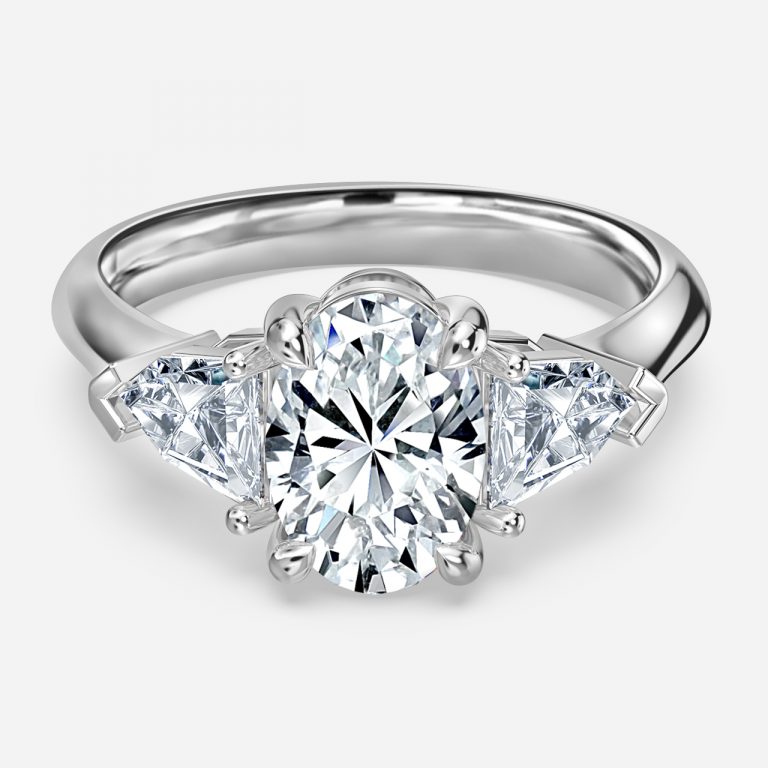 Oval Three Stone Engagement Ring