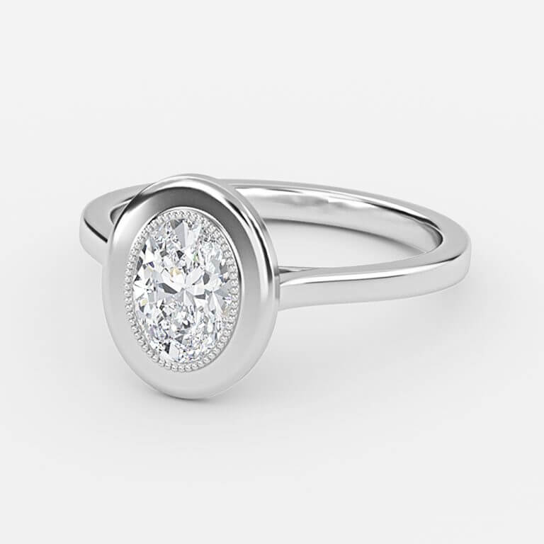 Oval Bezel Engagement Ring