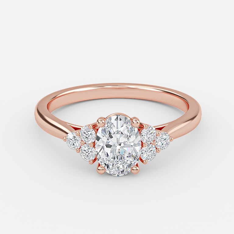 Oval Cluster Engagement Ring