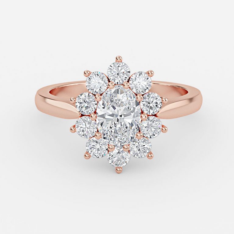 Oval Cluster Engagement Ring