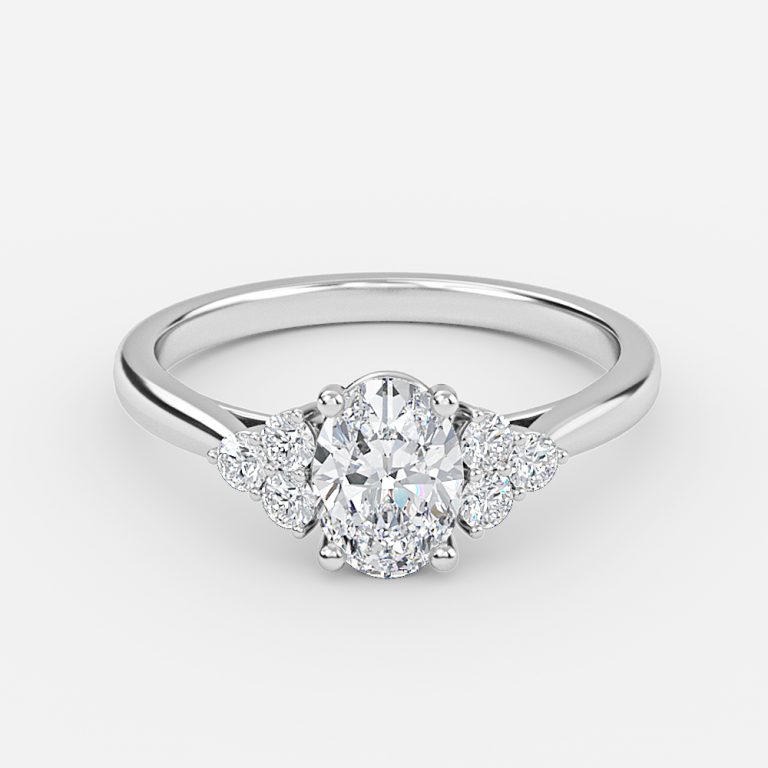 Oval Cluster Engagement Ring