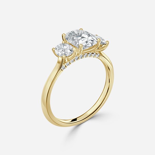 Oval Three Stone Engagement Ring