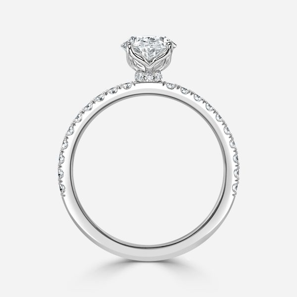 Oval Hidden Halo Engagement Ring
