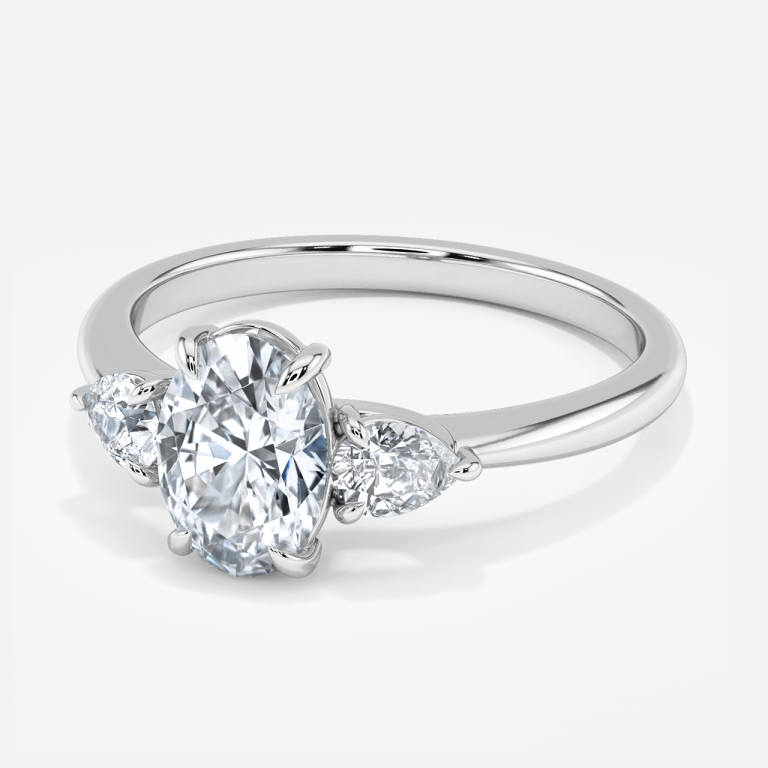 Oval Three Stone Engagement Ring