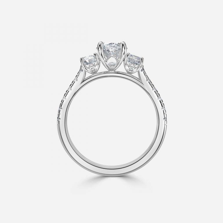 Oval Three Stone Engagement Ring