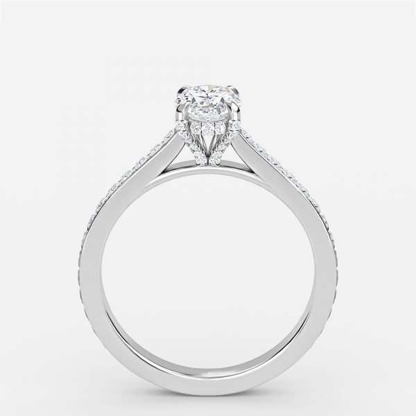 Oval Hidden Halo Engagement Ring