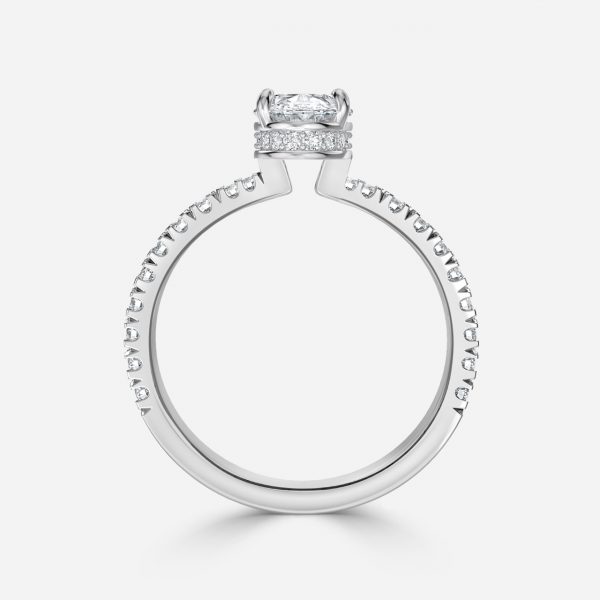 Oval Hidden Halo Engagement Ring