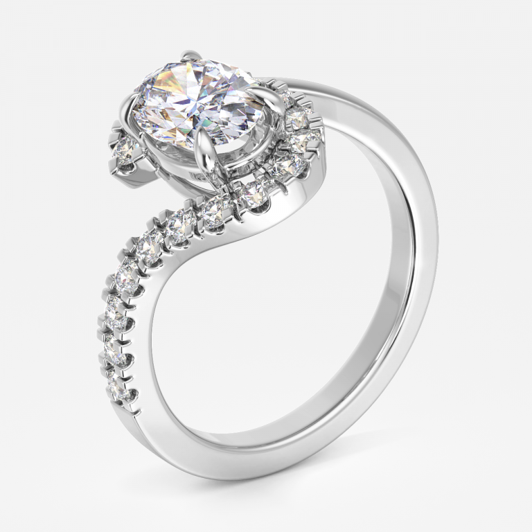 Oval Halo Engagement Ring