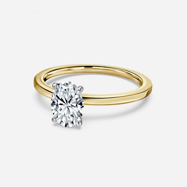 Oval Two Tone Solitaire Engagement Ring