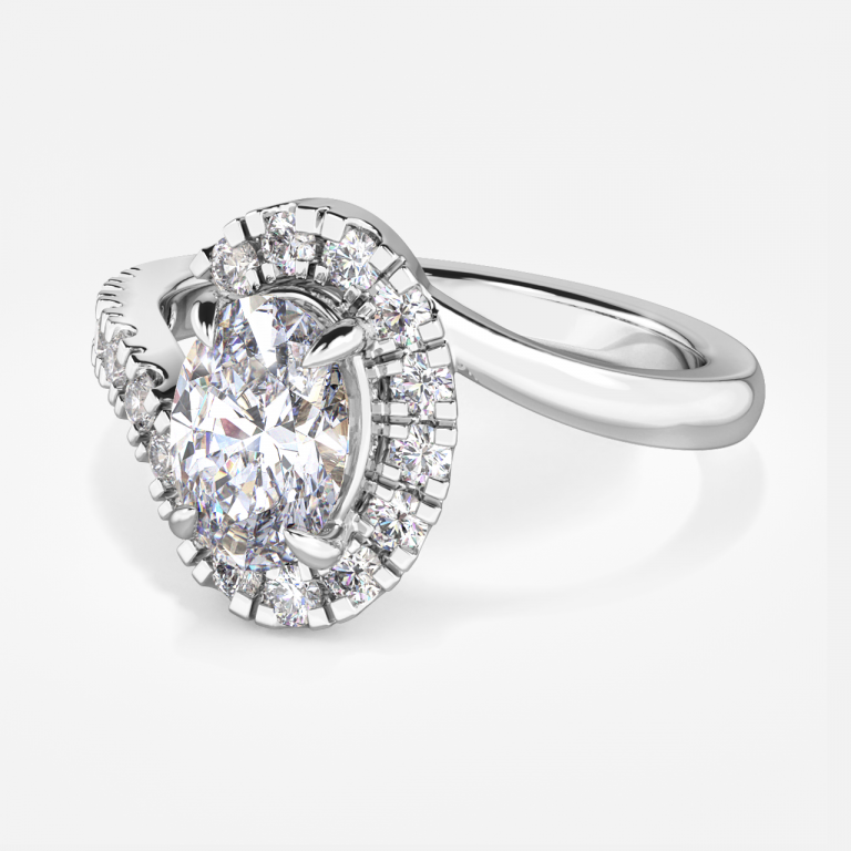 Oval Halo Engagement Ring