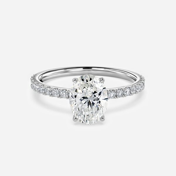 Oval Hidden Halo Engagement Ring