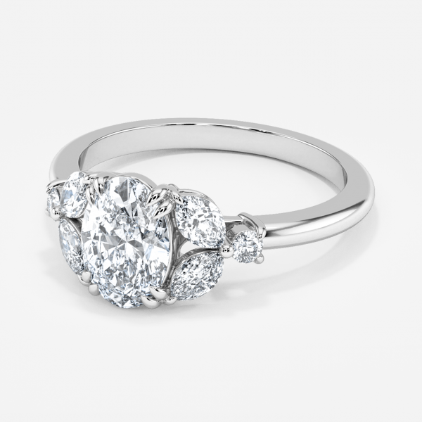 Oval Three Stone Engagement Ring