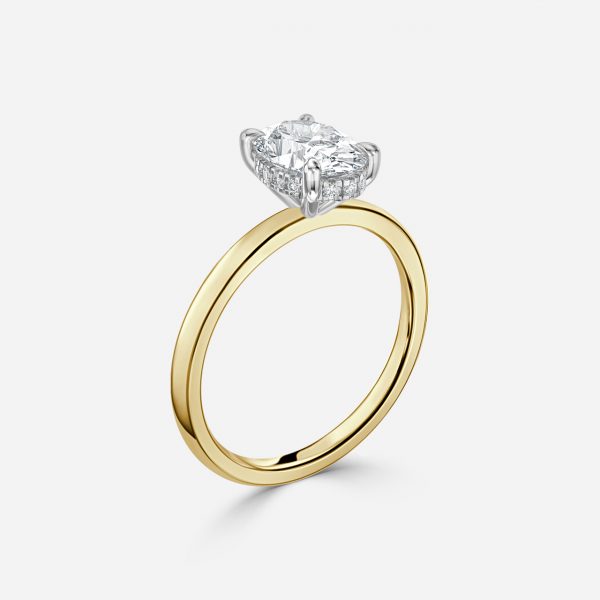 Oval Hidden Halo Engagement Ring
