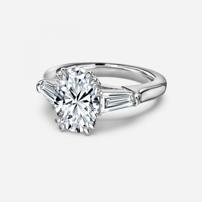 Oval Three Stone Engagement Ring