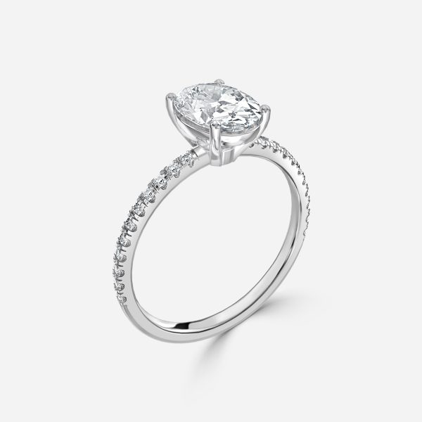 De La Luna Oval Diamond Band Engagement Ring