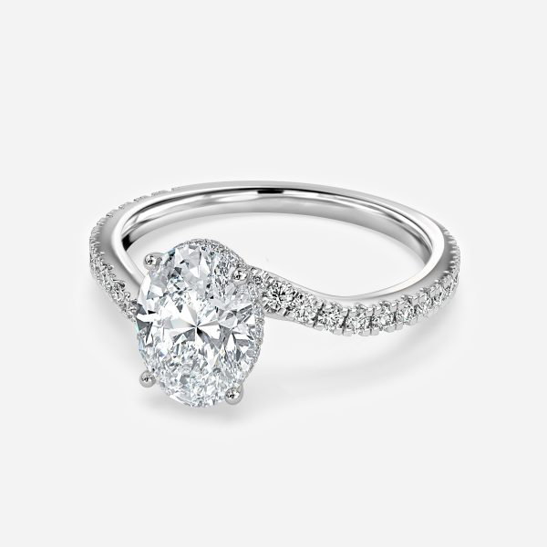 Oval Hidden Halo Engagement Ring