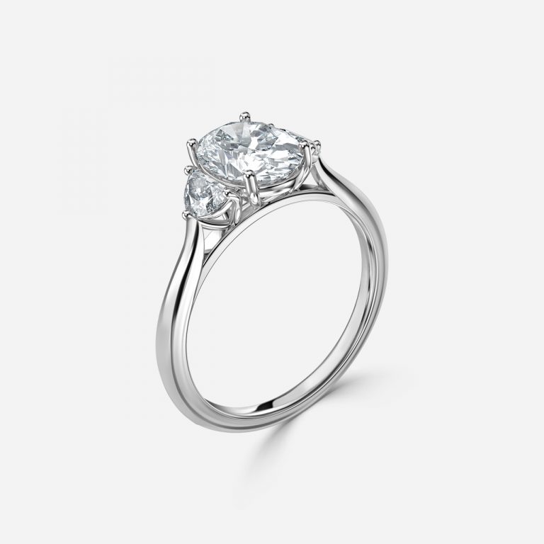 Oval Three Stone Engagement Ring