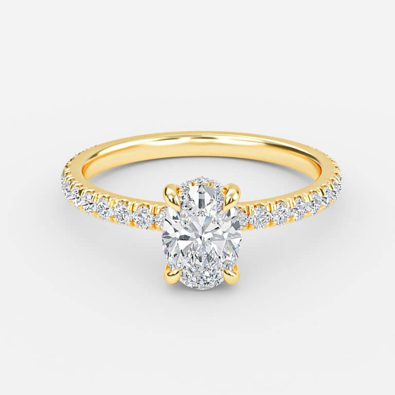 Oval Hidden Halo Engagement Ring