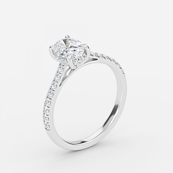 Oval Hidden Halo Engagement Ring