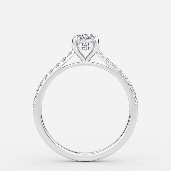 Oval Hidden Halo Engagement Ring