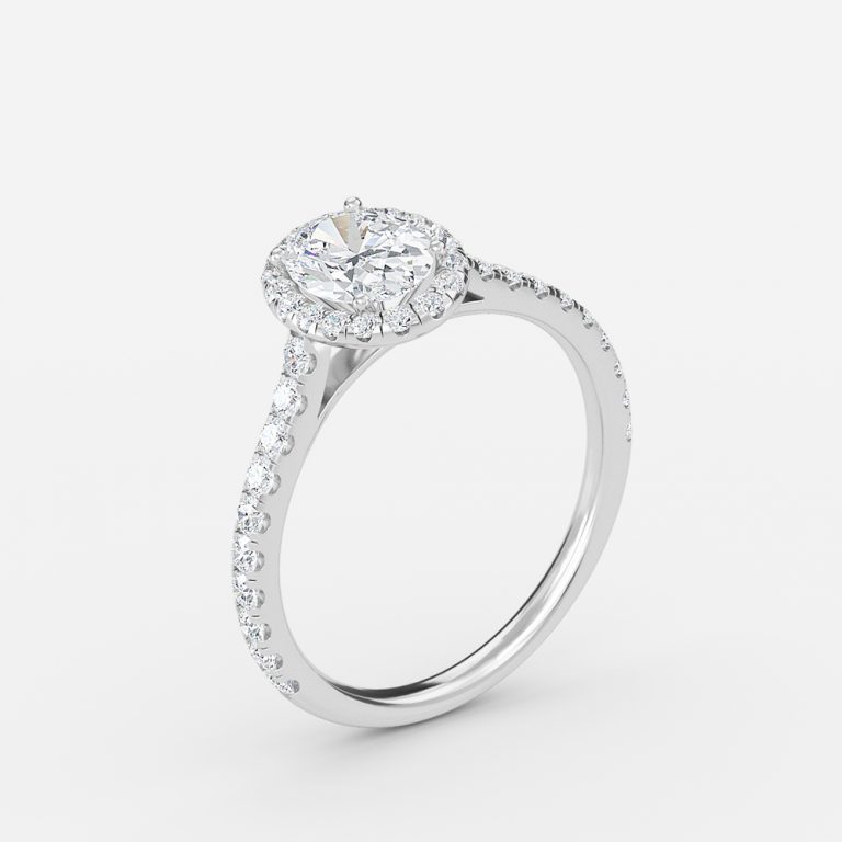 Oval Halo Engagement Ring