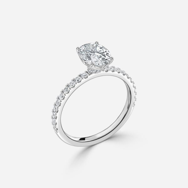 Oval Hidden Halo Engagement Ring