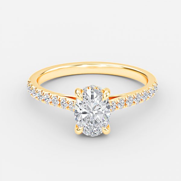 Oval Hidden Halo Engagement Ring