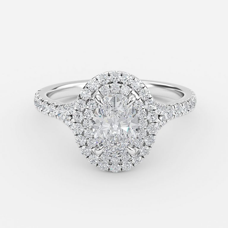 Oval Double Halo Engagement Ring